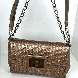 Stuart Weitzman Bronze Woven Shoulder Bag